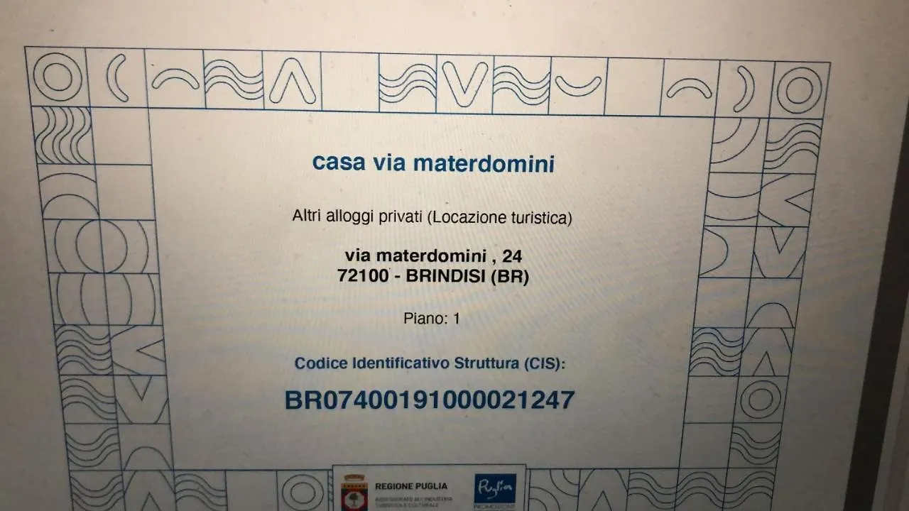 Appartamento Casa Via Materdomini Brindisi